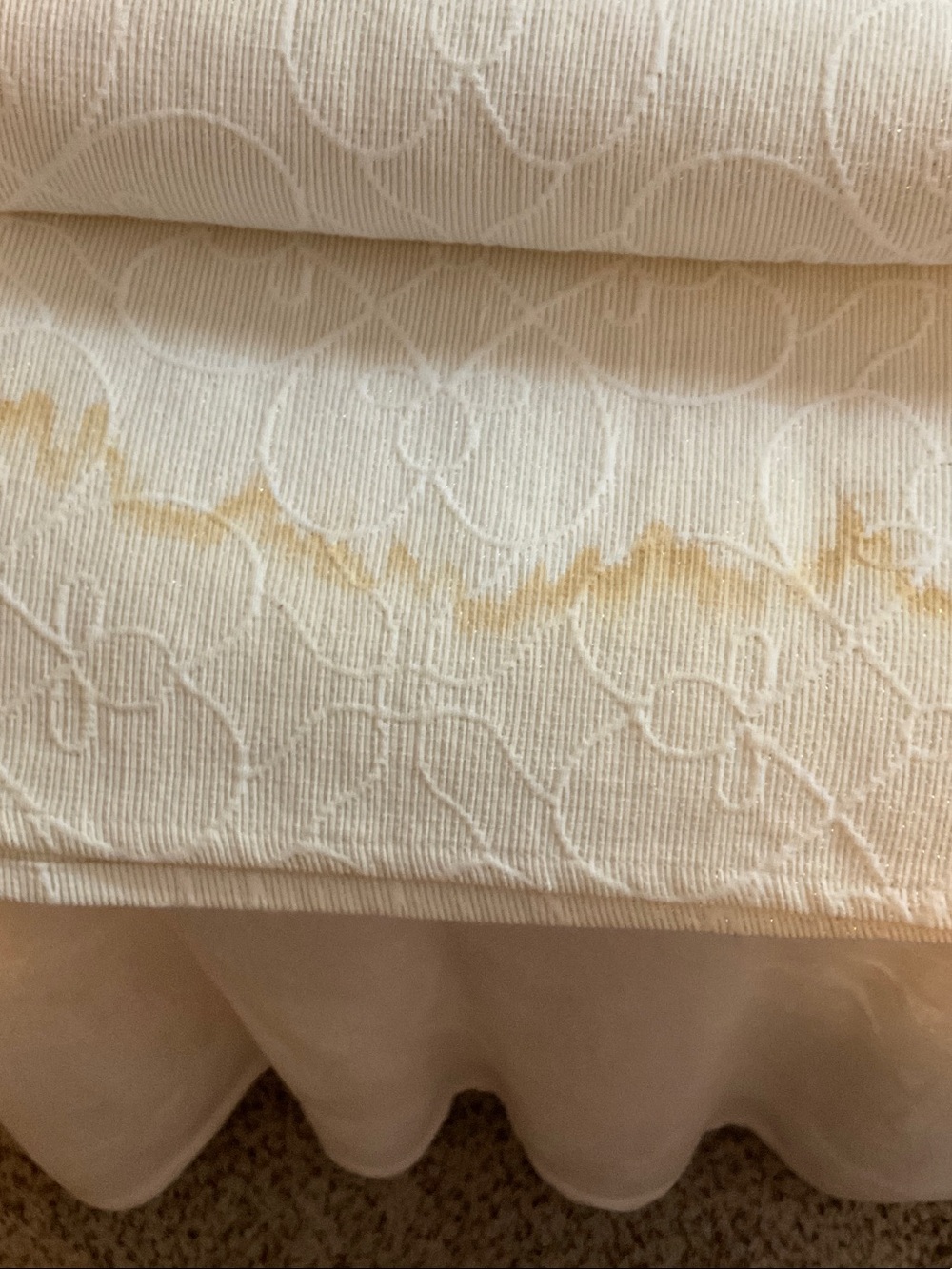 White Decorative Kitchen Towel - Elegant Floral Texture - Picture 5 of 7